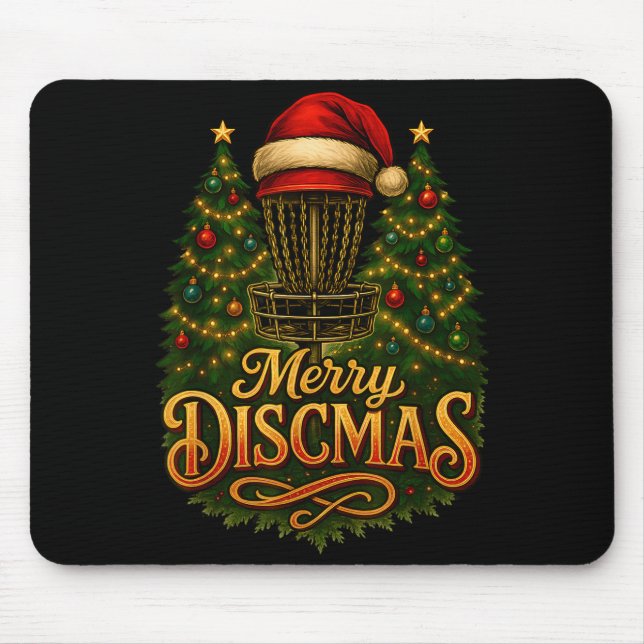 Tapis De Souris Christmas Disc Golf Merry Discmas  (Devant)