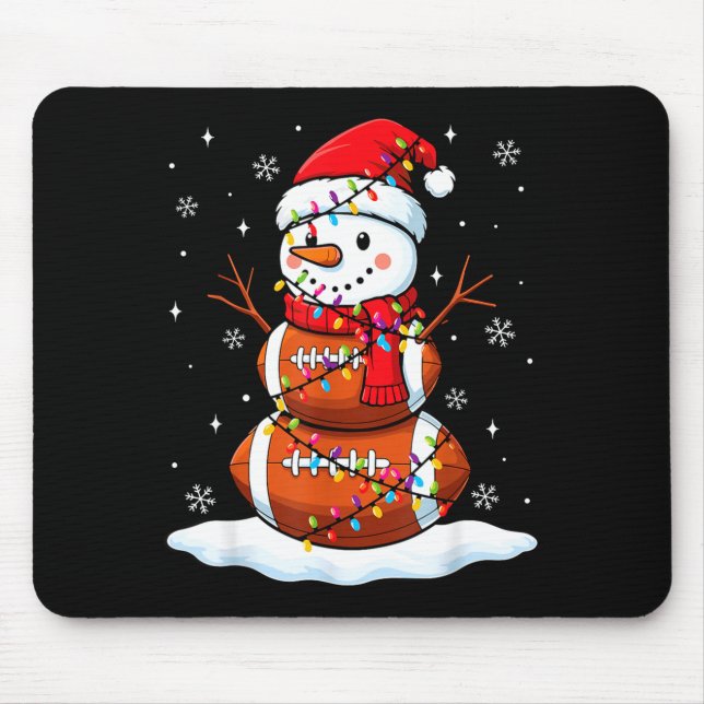 Tapis De Souris Christmas Football Snowman Kids Football Christmas (Devant)
