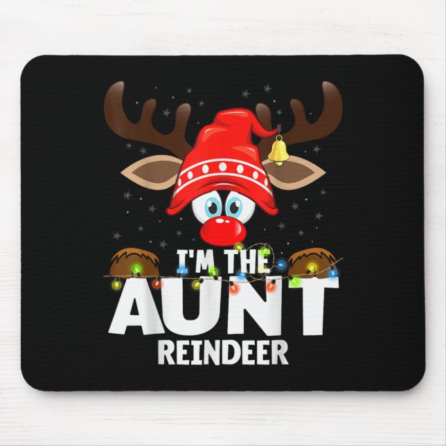 Tapis De Souris Christmas Matching I'm The Aunt Reindeer  (Devant)