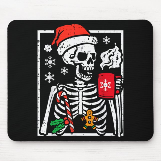 Tapis De Souris Christmas Skeleton Hot Chocolate Xmas Men Women Ki (Devant)