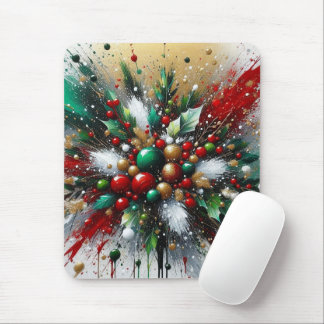 Tapis De Souris Christmas Splatter / White Bursts 
