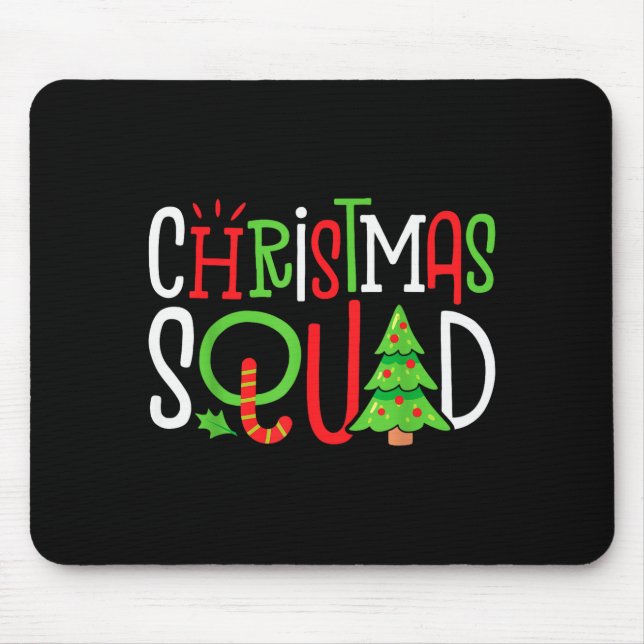 Tapis De Souris Christmas Squad Funny Xmas Tree Family Matching Pa (Devant)