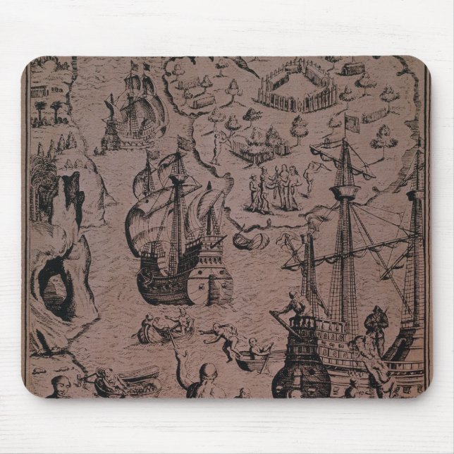 Tapis De Souris Christopher Colombus découvrant les îles (Devant)