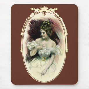 Tapis De Souris Christy Girl vintage, portrait de mariage antique