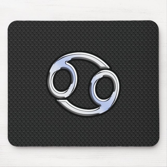 Tapis De Souris Chrome comme cancer Symbole Zodiaque sur le style  (Devant)