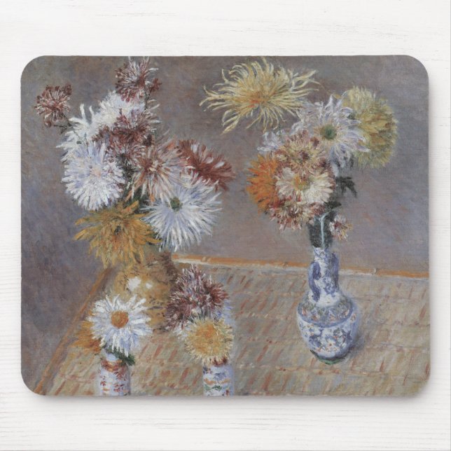 Tapis De Souris Chrysanthèmes par Gustave Caillebotte (Devant)