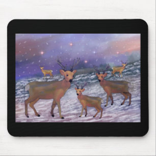 Tapis De Souris Chutes de neige Mousepad de renne