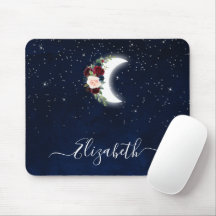 Ciel aquarelle céleste floral lune étoiles