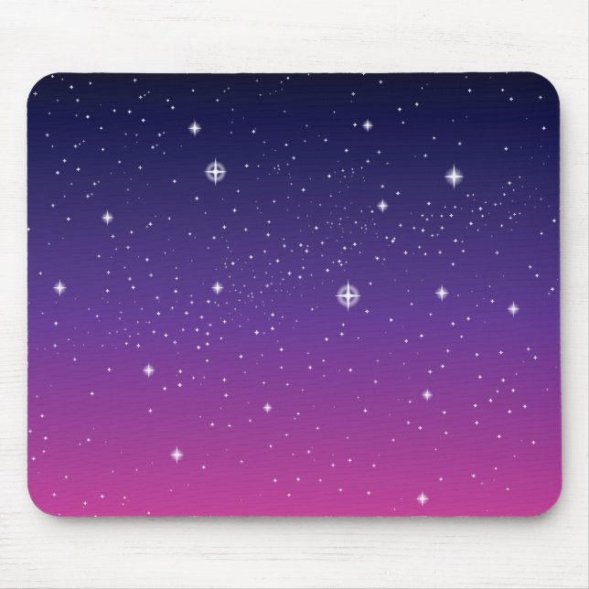 Tapis De Souris Ciel nocturne étoilé violet foncé (Devant)