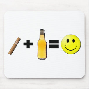 Tapis De Souris Cigare + Bière = bonheur
