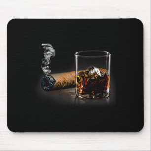 Tapis De Souris Cigare et bourbon, excellent cadeau pour les amate