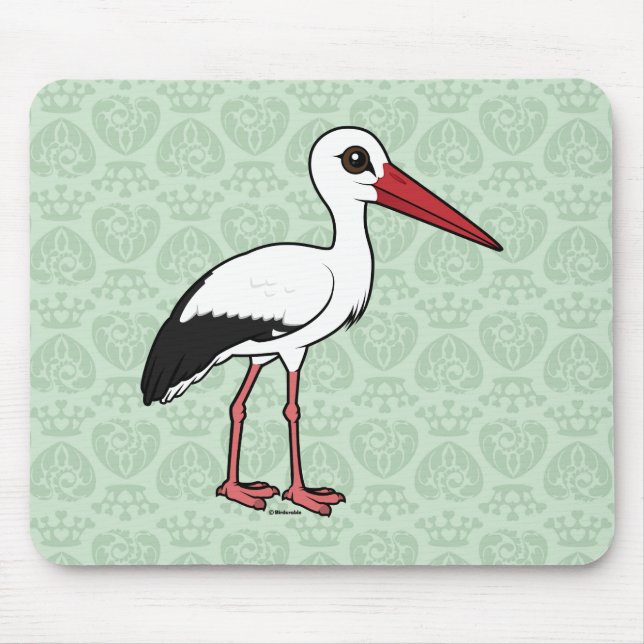 Tapis De Souris Cigogne blanche de Birdorable (Devant)