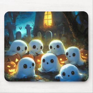 Tapis De Souris Cimetière de nuit éffrayante mignonne Fantôme d'Ha