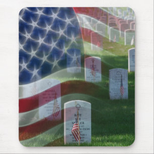 Tapis De Souris Cimetière national d'Arlington, drapeau américai