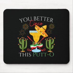 Tapis De Souris Cinco De Mayo Golf Golfer Boire Margaritas Tequ