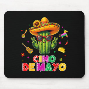 Tapis De Souris Cinq mai mexicain cactus drôle allons fiestaCinc