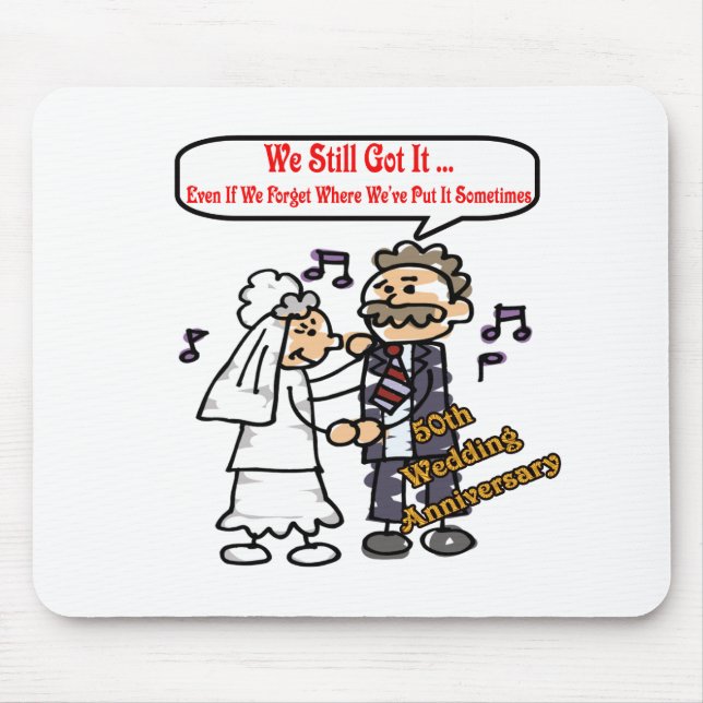 Tapis De Souris cinquantième anniversaire de mariage 6t (Devant)