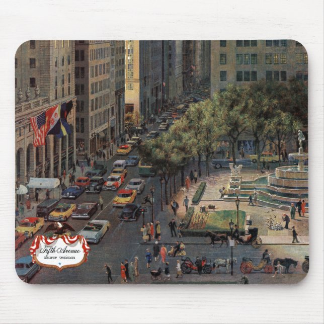 Tapis De Souris Cinquième avenue par John Falter (Devant)