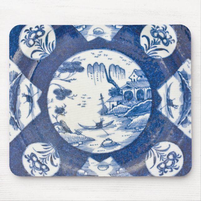 Tapis De Souris Cintrez les paysages chinois bleus et blancs, C. (Devant)