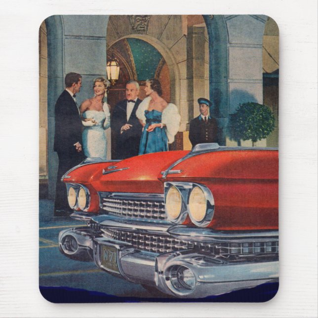 Tapis De Souris circa le gril de Cadillac de 1960 rouges (Devant)