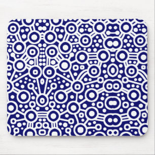 Tapis De Souris Circuit Alien II - Blanc sur bleu foncé