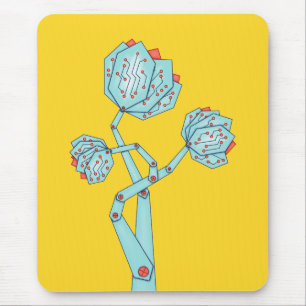 Tapis De Souris Circuit Board Fleurs mécaniques Geek fille