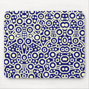 Tapis De Souris Circuit étranger II - crème sur bleu-foncé