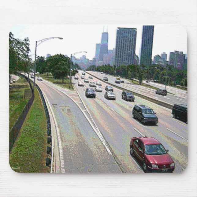Tapis De Souris Circulation à Chicago dans Sandstone (Devant)