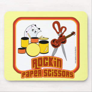Tapis De Souris Ciseaux en papier rocheux
