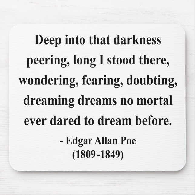 Tapis De Souris Citation 8a d'Edgar Allen Poe (Devant)