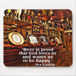 Tapis De Souris Citation célèbre de bière de Ben Franklin
