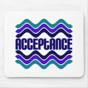 Tapis De Souris Citation d'acceptation en bleu vert violet