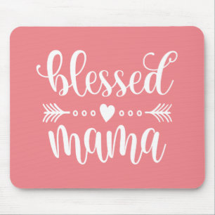Tapis De Souris Citation de la Fête des mères de Maman bénie  M