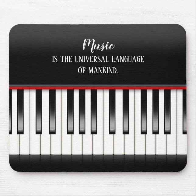 Tapis De Souris Citation de musique sur clavier de piano (Devant)
