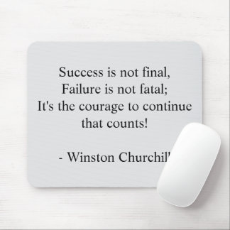 Tapis De Souris Citation de Winston Churchill; Réussite Minimalist