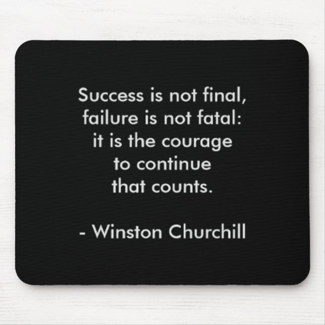 Tapis De Souris Citation de Winston Churchill ; succès (Devant)