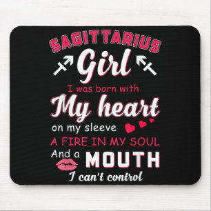 Tapis De Souris Citation drôle de fille Sagittaire avec signe du z