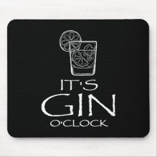 Tapis De Souris Citation drôle de Gin Tonic Oh c'est l'heure du Gi
