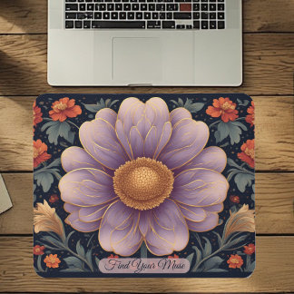Tapis De Souris Citation Inspirante Art Nouveau Jardin de Printemp
