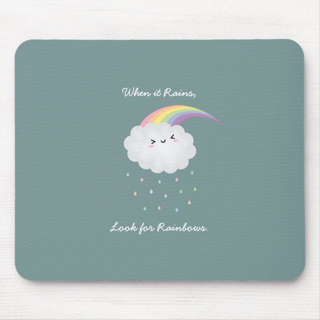 Tapis De Souris Citation Inspirationnelle Arc En Ciel Encourageant (Devant)
