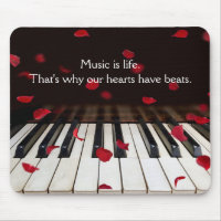Citation musicale sur le clavier de piano