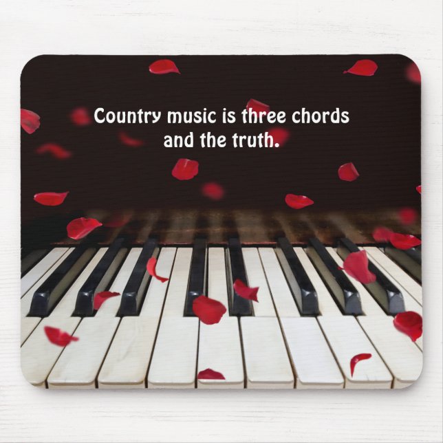 Tapis De Souris Citation musicale sur les touches de piano (Devant)