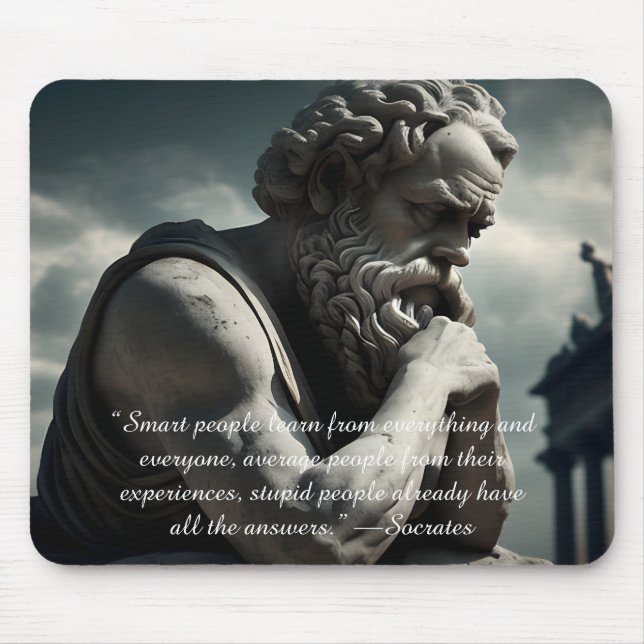 Tapis De Souris Citation Socrates (Personnes Intelligentes) (Devant)