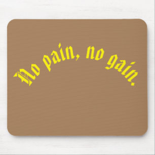 Tapis De Souris Citations de motivation de GYM et marron clair