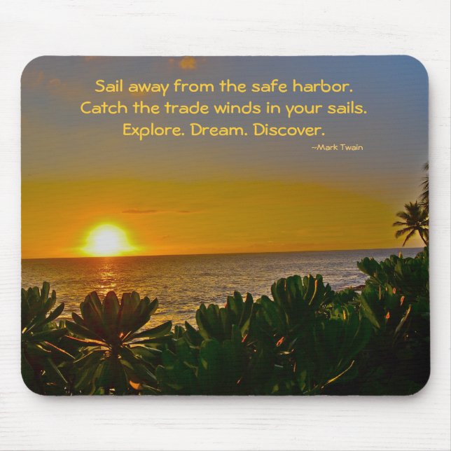 Tapis De Souris Citations inspirées Carpe Diem de Mark Twain (Devant)