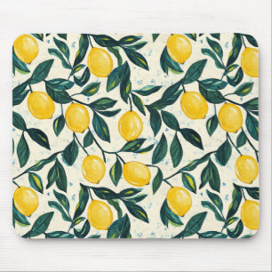 Tapis De Souris Citron jaune vif à motif