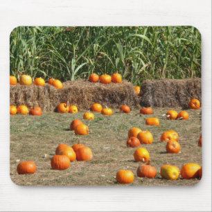 Tapis De Souris Citrouille, Corn et Hay Automne de la récolte Phot