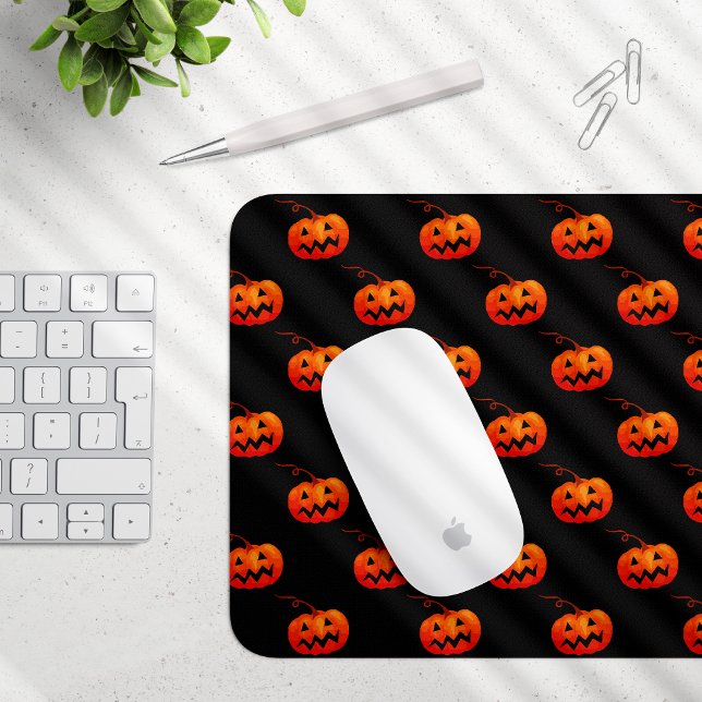 Tapis De Souris Citrouille D'Halloween, Citrouille Orange Trou Ou  (Créateur téléchargé)