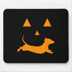 Tapis De Souris Citrouille d'Halloween Dachshund Jack-o-lantern Co