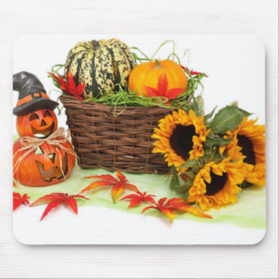 Tapis De Souris Citrouille et tournesols